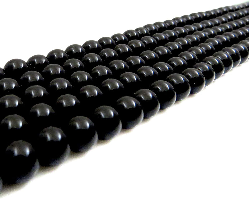 Blackstone Semi-precious stones 8mm round, 45 beads/15" rope (Blackstone Jasper 2 ropes-90 beads)