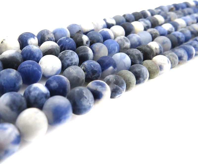 Sodalite Semi-precious Stone Matte beads 6mm round, 60 beads/15" rope (Sodalite 6mm 1 rope of 60 beads)