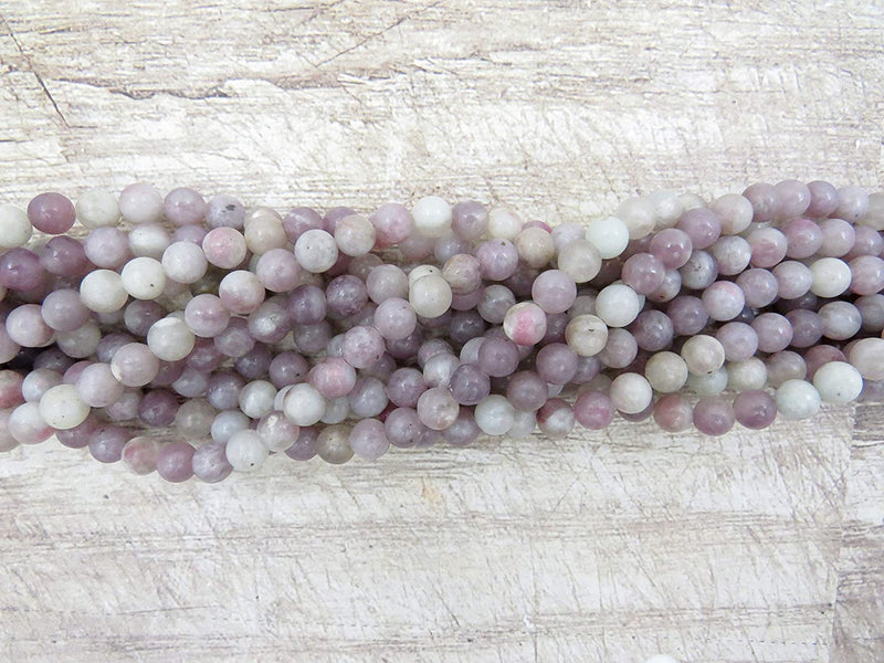 Lilac Stone Quartz Pierres semi-précieuses 6mm ronde, 60 billes/15” corde (Lilas Stone Quartz 6mm 2 cordes-120 billes)