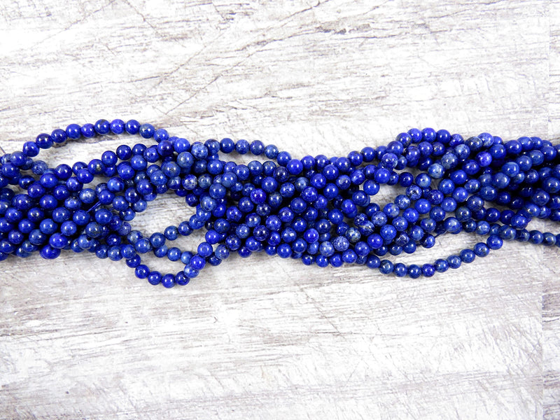 170 beads Semi-precious Lapis Lazuli 4mm round (Lapis Lazuli 4mm 2 strings-170 beads)