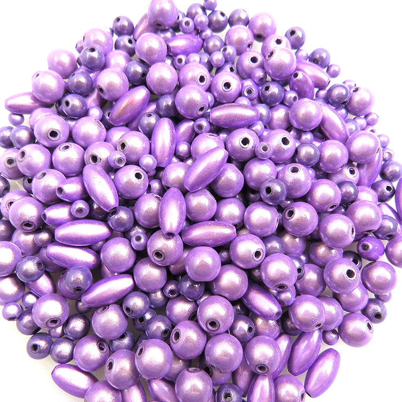 450 pcs Miracle Beads, beads acrylic, Mix of 4 styles 4,6,8mm and 6x12 oval, Purple