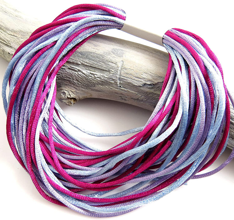 15m Rattail 2mm Silky Cord, 3 Assorted Colors