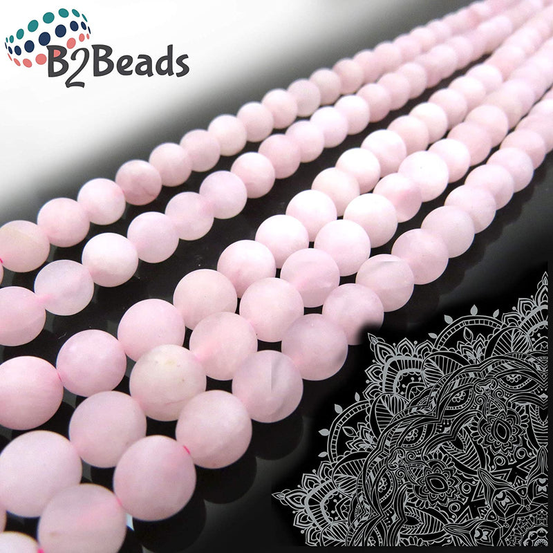 Rose Quartz Semi-precious Stone Matte, beads round 8mm, 45 beads/15" string (Rose Quartz 2 strings-90 beads)