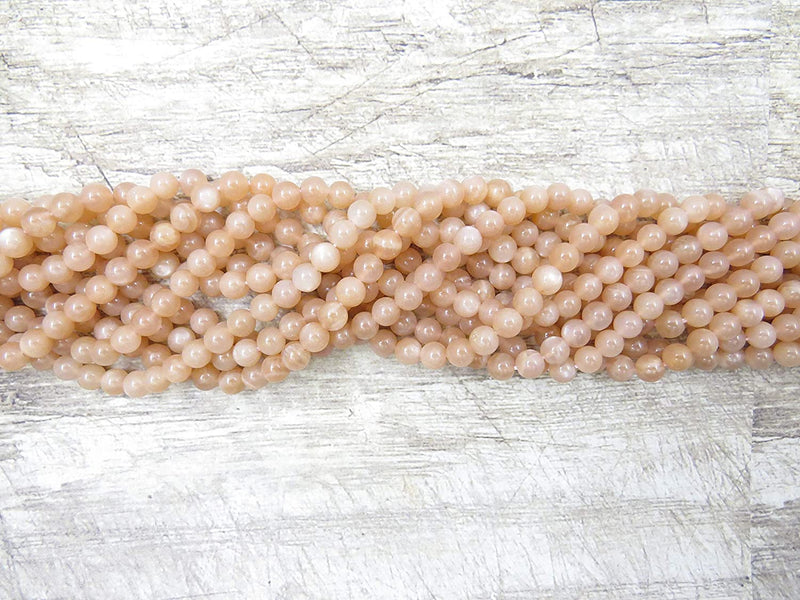 Sunstone Semi-precious stones 6mm round, 60 beads/15" string (Sunstone 6mm 1 string of 60 beads)