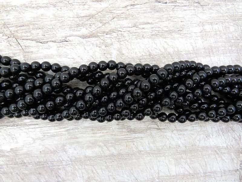 Blackstone Jasper 6mm round semi-precious stones, 60 beads/15" rope (Blackstone Jasper 6mm 1 rope of 60 beads)