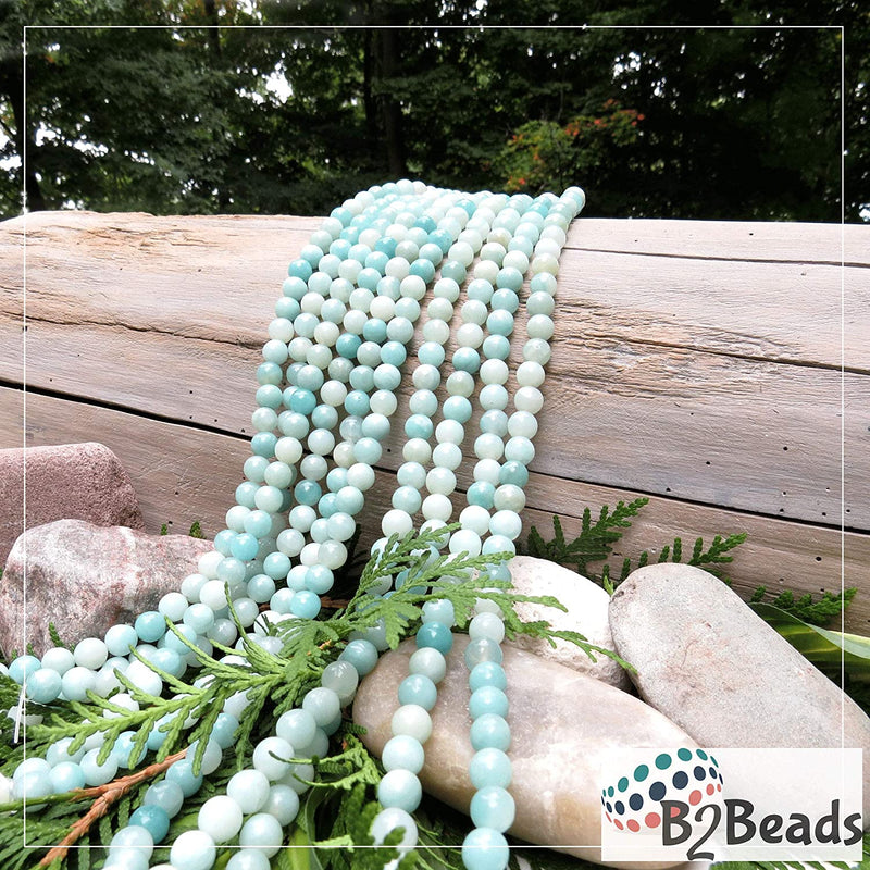 Amazonite Semi-precious stones 8mm round, 45 beads/15" rope (Amazonite 1 rope-45 beads)