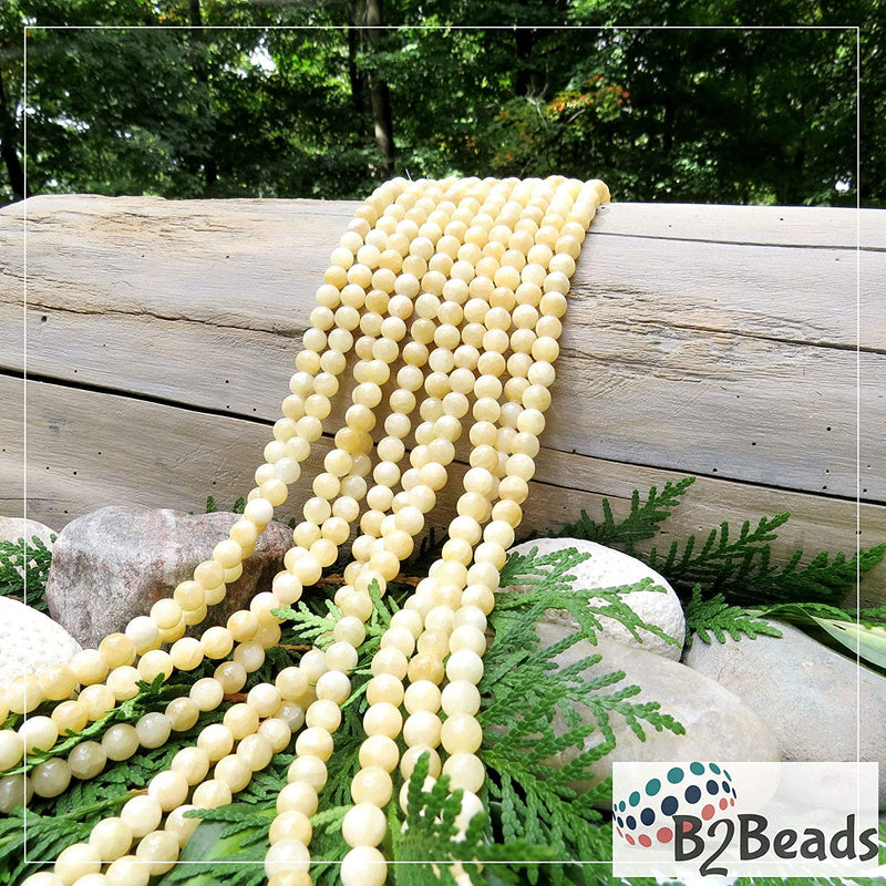 Honey Calcite Semi-precious stones 8mm round, 45 beads/15" rope (Honey Calcite 1 rope-45 beads)