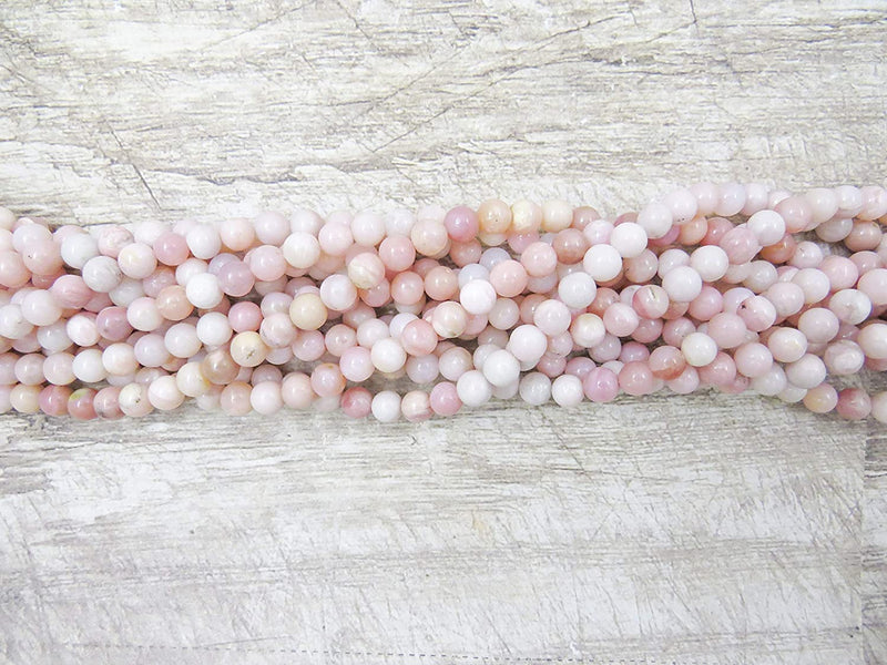 Pink Opal Semi-precious stones 6mm round, 60 beads/15" rope (Rose Opal 6mm 1 rope of 60 beads)