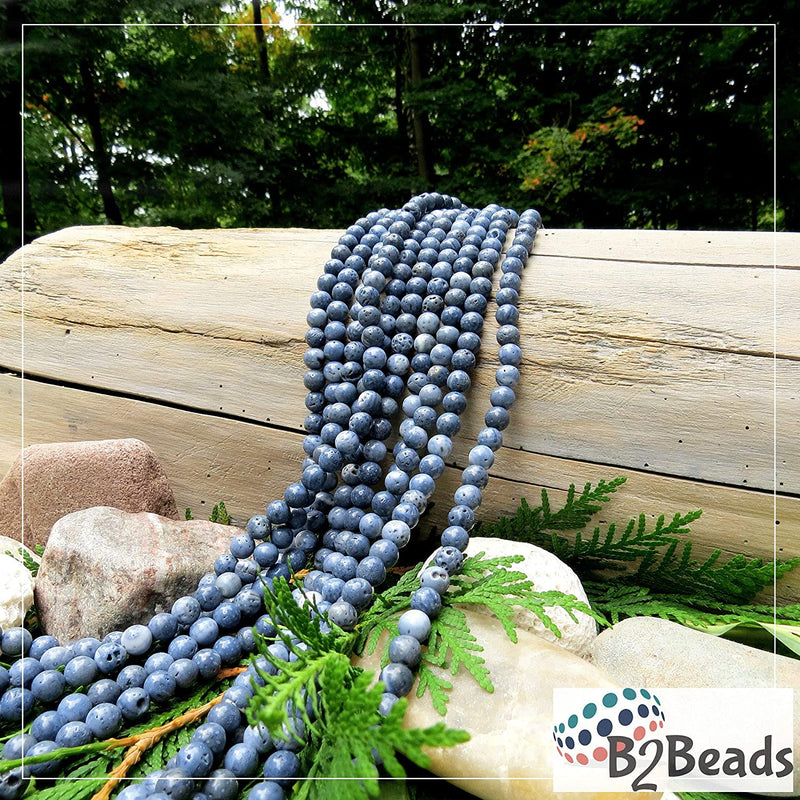 Blue Coral Semi-precious Stones 8mm round, 45 beads/15" rope (Blue Coral 2 ropes-90 beads)