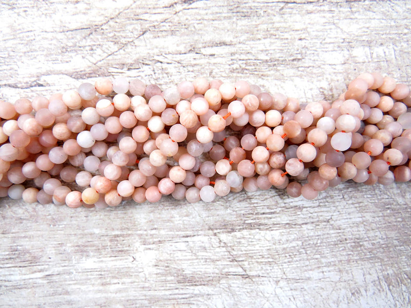 170 beads Natural Moonstone Semi-precious 4mm round (Natural Moonstone 4mm 2 strings-170 beads)