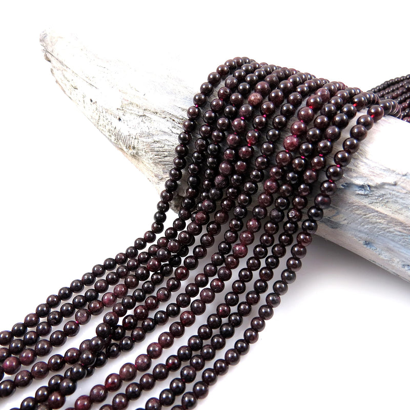 170 beads Semi-precious garnet 4mm round (Garnet 4mm 2 strings-170 beads)