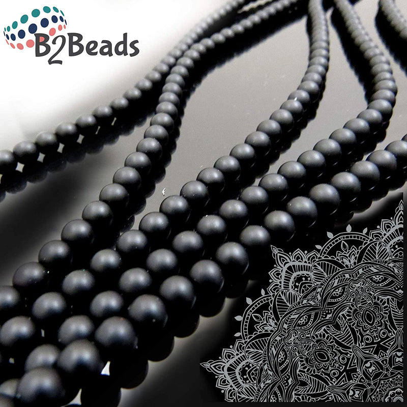 Blackstone Jasper Semi-precious Stone Matte beads 6mm round, 60 beads/15" rope (Blackstone Jasper 6mm 1 rope of 60 beads)