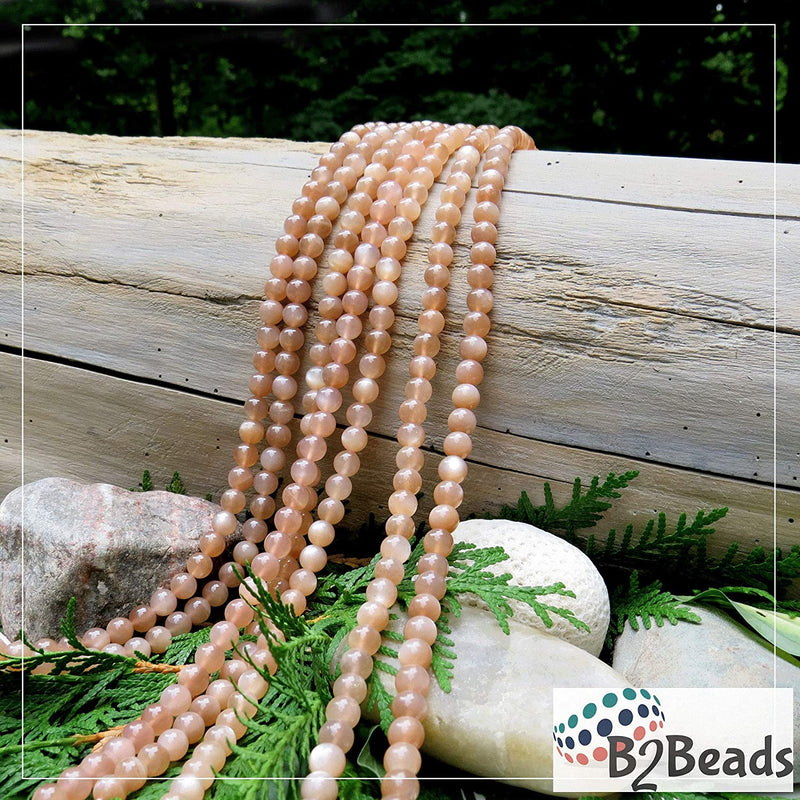 Sunstone Semi-precious stones 8mm round, 45 beads/15" rope (Sunstone 2 ropes-90 beads)