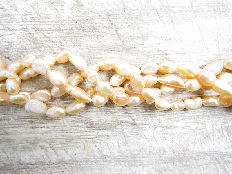100pcs Natural Freshwater Pearls 5x8mm, color Peach