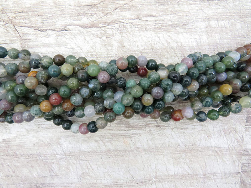 Fancy Jasper Semi-precious stones 6mm round, 60 beads/15" string (Fancy Jasper 6mm 2 strings-120 beads)