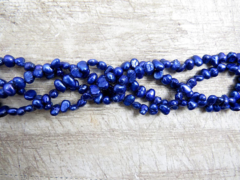 200Xpcs Perles d'eau douce naturelles 3-4mm, couleur Bleu Royal
