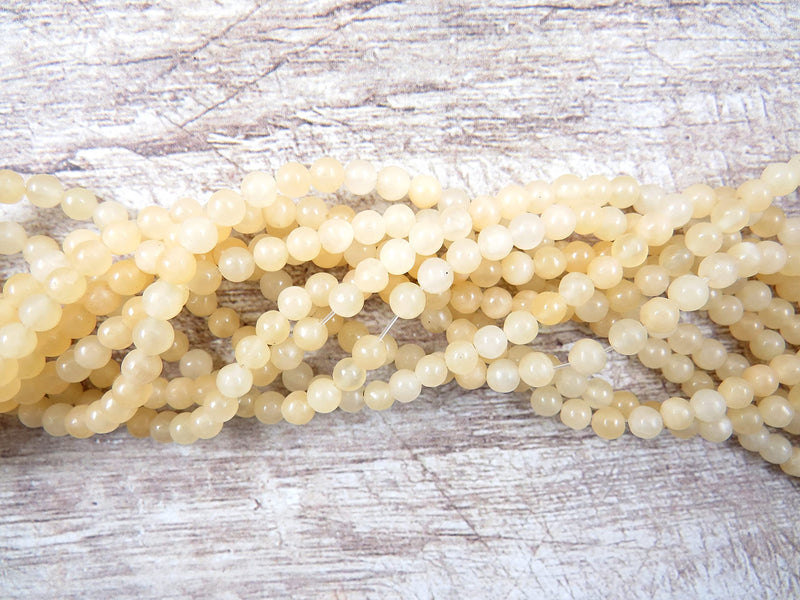 85 beads Honey Calcite Semi-precious 4mm round (Honey Calcite 4mm 1 string-85 beads)