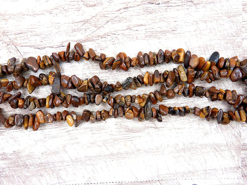 Tiger Eye Chips Semi-precious stone, 2 strings 32" each, beads irregular size 4 to 7mm
