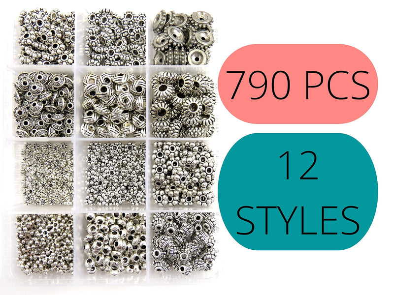 790 pcs Box Collection beads Metal Washers, Nickel Plated, 12 Styles