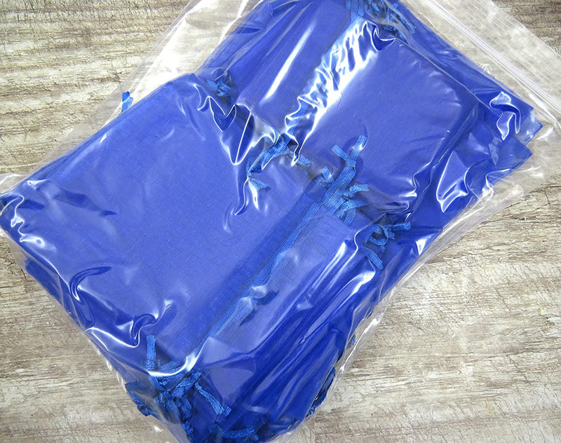 75 pcs Organza bags for jewelry, offered in 3 sizes 25 bags each, Blue