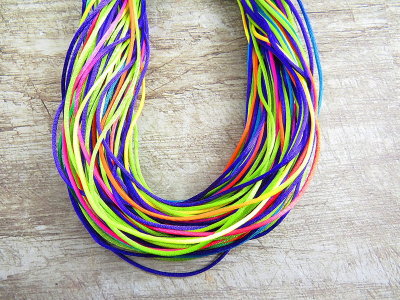30m Rattail 1mm Silky Cord, 3 assorted colors