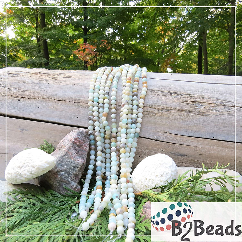 Brown Amazonite Natural Semi-precious Stones 6mm round, 60 beads/15" rope (Brown Amazonite 6mm 1 rope of 60 beads)