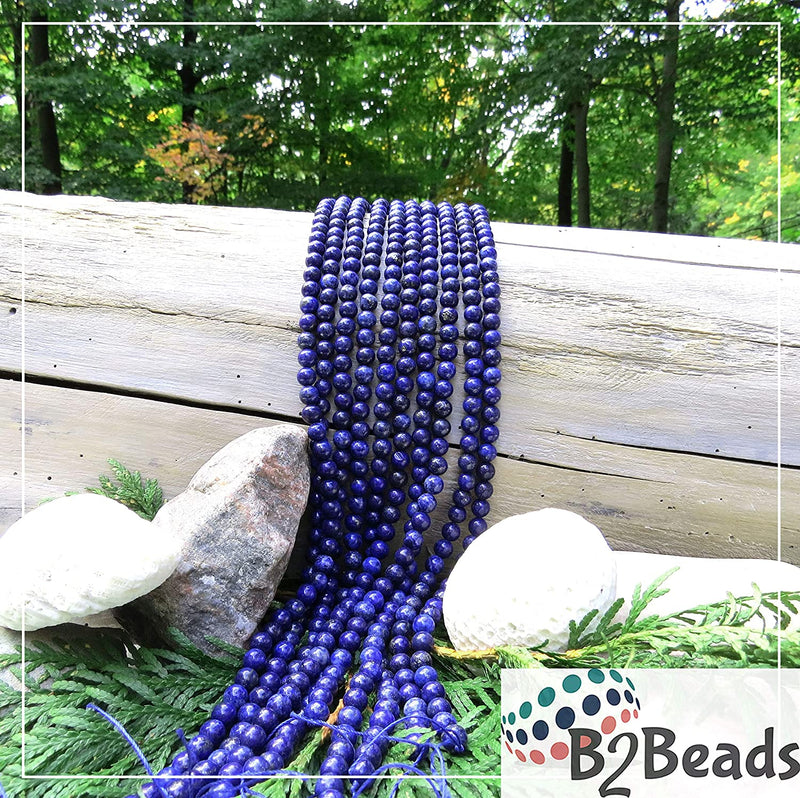 Lapis Lazuli Semi-precious stones 6mm round, 60 beads/15" rope (Lapis Lazuli 6mm 1 rope of 60 beads)